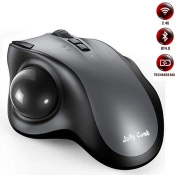 Трекбольная мышь Vogek 2.4 G USB, беспроводная мышь Bluetooth, перезаряжаемые эргономичные мыши для Mac PC Gamer, игровая мышь с разрешением 2400 точек на дюйм