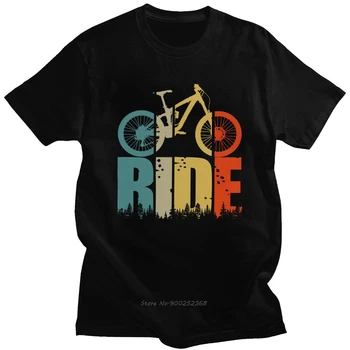 Футболка в стиле ретро Ride Your Mountain Bike, мужская футболка для любителей MTB, хлопковая футболка с короткими рукавами и принтом, подарок велосипедистам и байкерам Harajuku