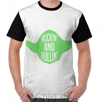 Футболка с графическим рисунком Rockin and Rollin, мужские топы, женская футболка, мужские футболки с забавным принтом и круглым вырезом с коротким рукавом