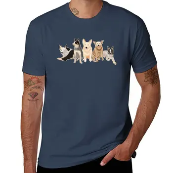 Футболка с изображением австралийской пастушьей собаки Happy Heelers, короткая футболка, футболки оверсайз, мужские однотонные футболки