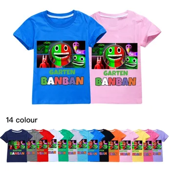 Футболка с принтом Garden of Banban, футболки Kawaii для мальчиков и девочек, детская одежда, милая футболка, детская одежда, Летние хлопчатобумажные топы