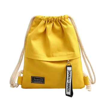Холщовый рюкзак на шнурке Модная школьная сумка для спортзала на шнурке Повседневный рюкзак на шнурке Школьный рюкзак для женщин-подростков