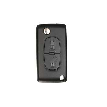 Чехол для ключей с откидной крышкой и 2 кнопками, пустой чехол для Peugeot 107 207 307 307S 308 407 607 2BT