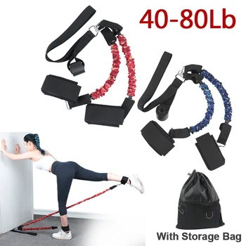 Эспандер для тренировок по бодибилдингу, скакалка для укрепления мышц ног и бедер С сумкой для хранения оборудования для домашнего тренажерного зала.